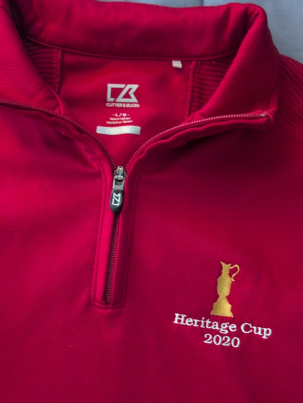 Cutter & Buck Red Heritage Cup 2020 Quarter-Zip Pullover